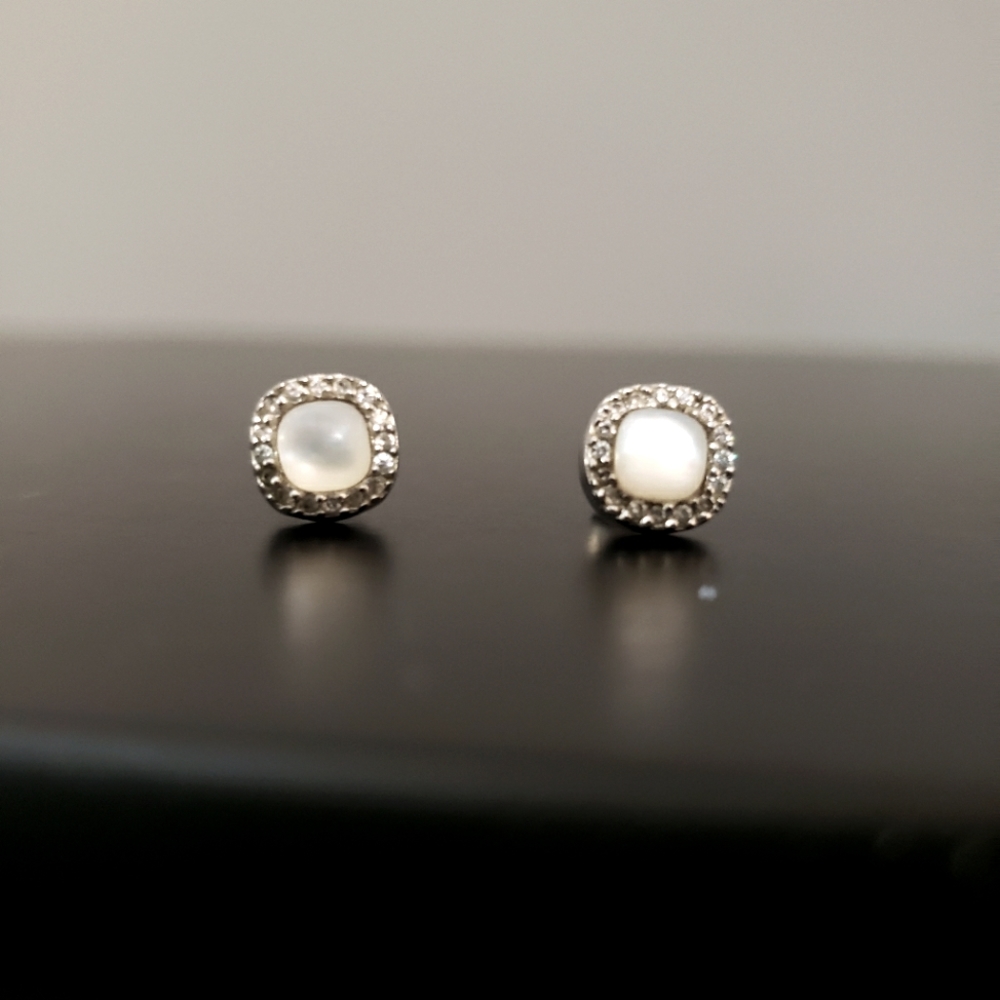 Opal stud earrings